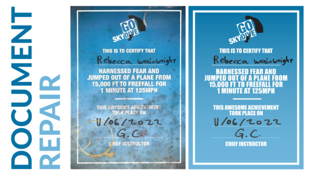 Document or Certificate Repair Service