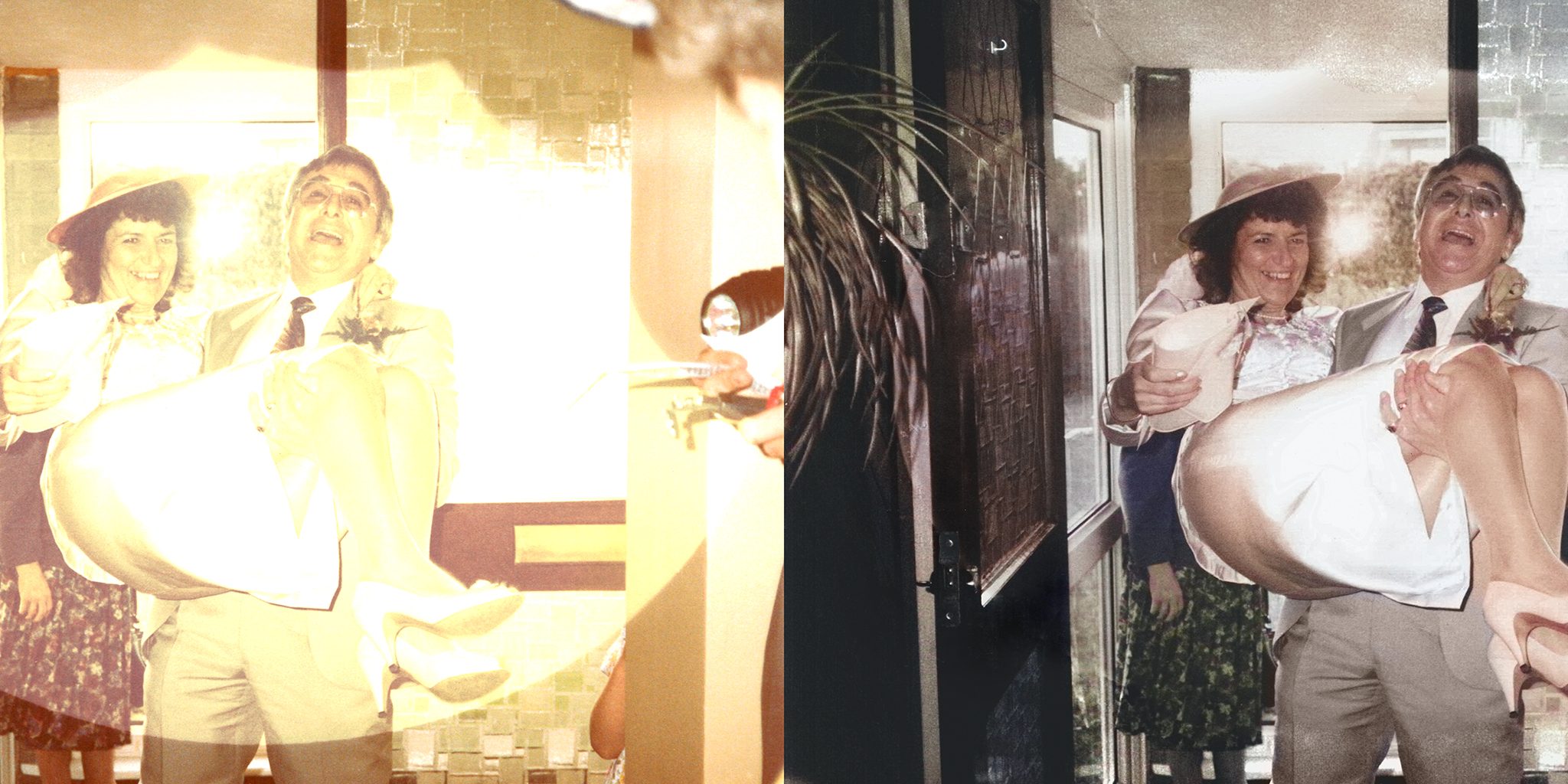 Restore or repair sun faded old photos